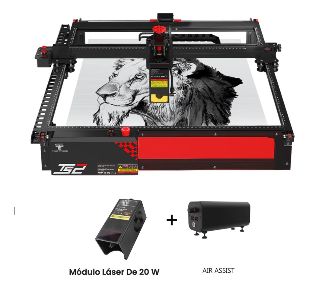 Cnc Laser Two Trees Ts2 20w Opticos + Air Asis - Auto Focus 