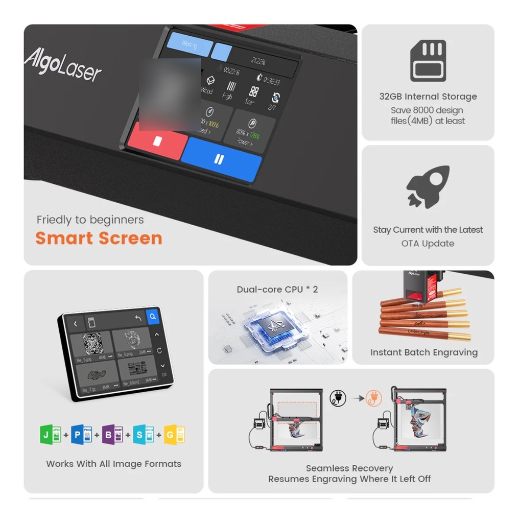 Algolaser Alfa Mk2 22w  Panel 40x40cm Rotativo Two Trees Tr3