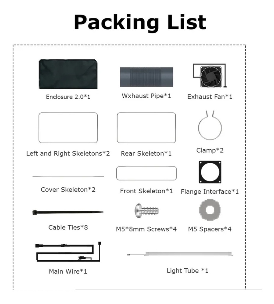 Cobertor Enclousure Ortur Anti Humo, Llamas, Polvo