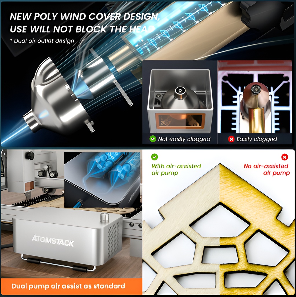 Atomstack X30 Pro 160w (33w Opticos) 6 Nucleos