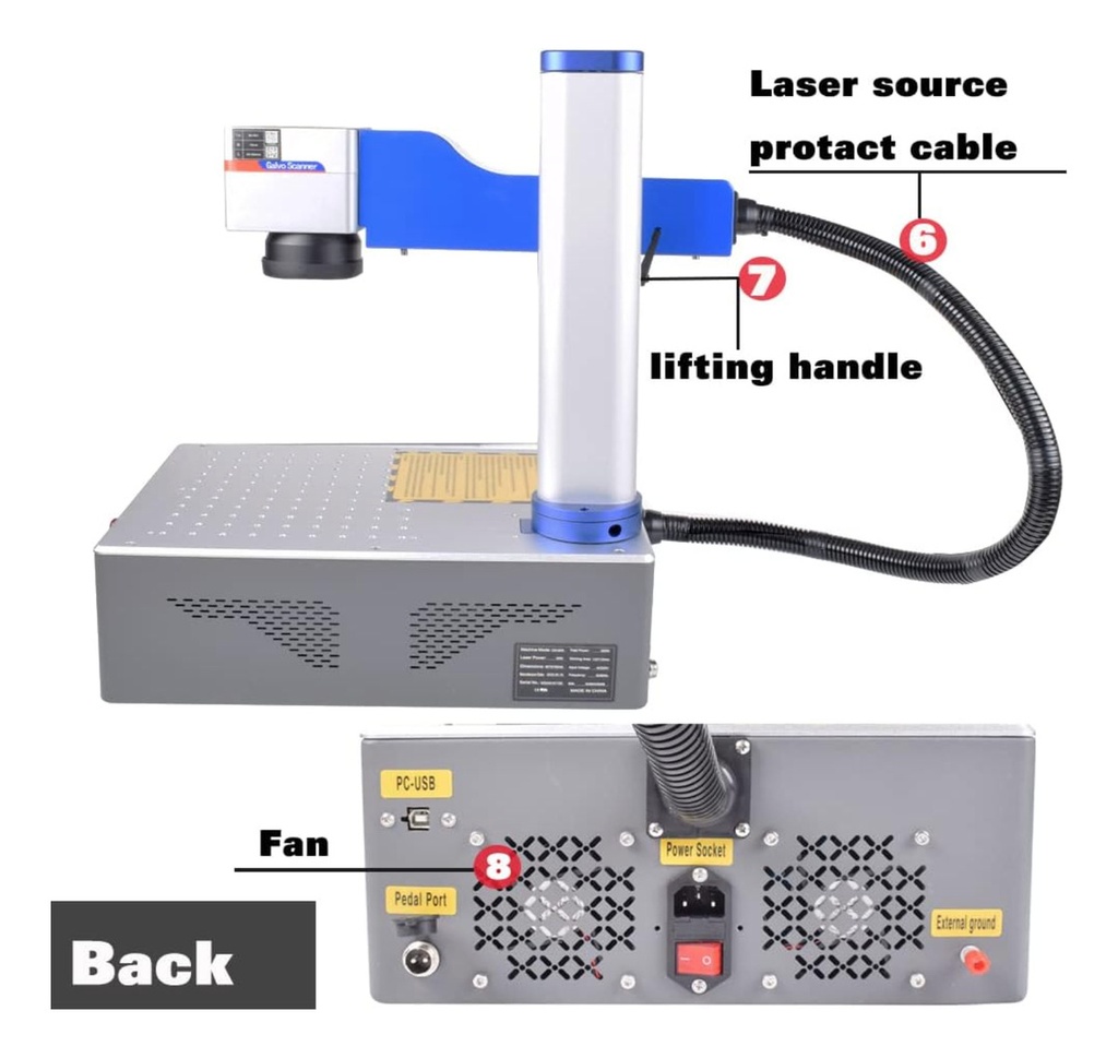 Laser De Fibra 30w Raycus Qs Incluye Accesorio Rotativo