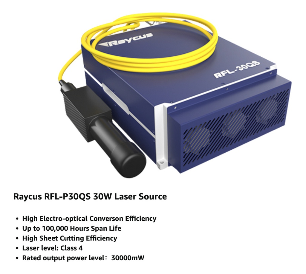 Laser De Fibra 30w Raycus Qs Incluye Accesorio Rotativo