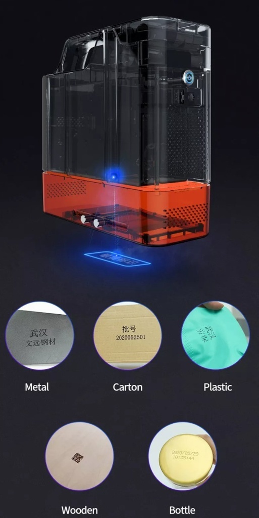 Laser De Fibra Portatil 5w - Pantalla  Color - Bateria Litio