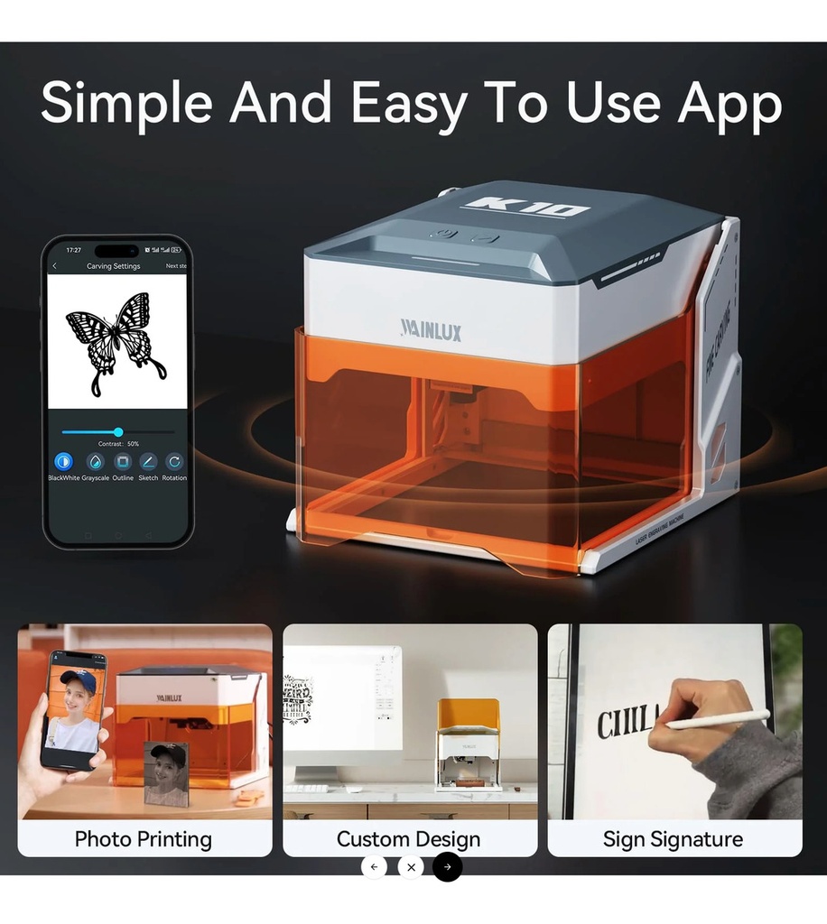 Maquina Laser Grabado Portatil Wainlux K10 5w