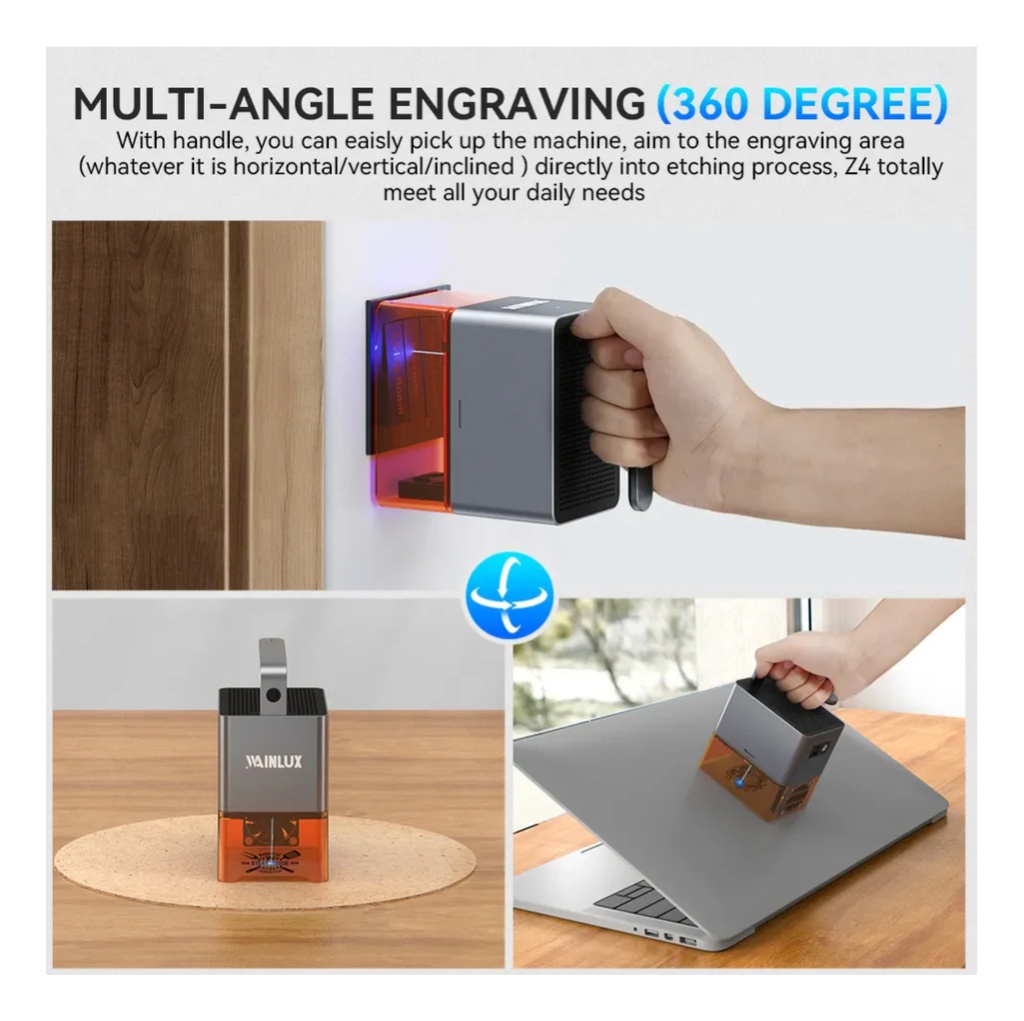 Mini Laser Portatil Wainlux Z4 - Puede Grabar En 360 Grados