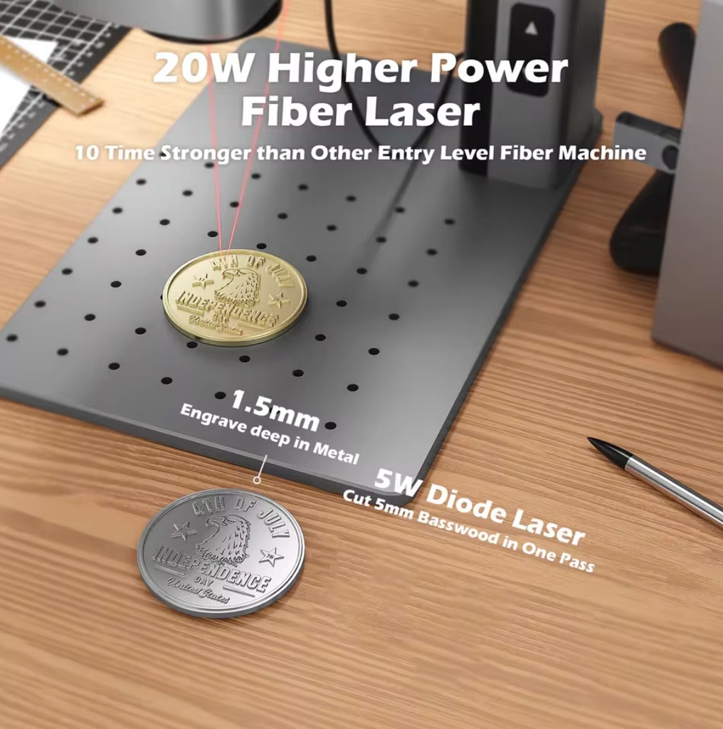 Laser Portatil Dual Fibra 20w Y Diodo 5w Wainlux Z6