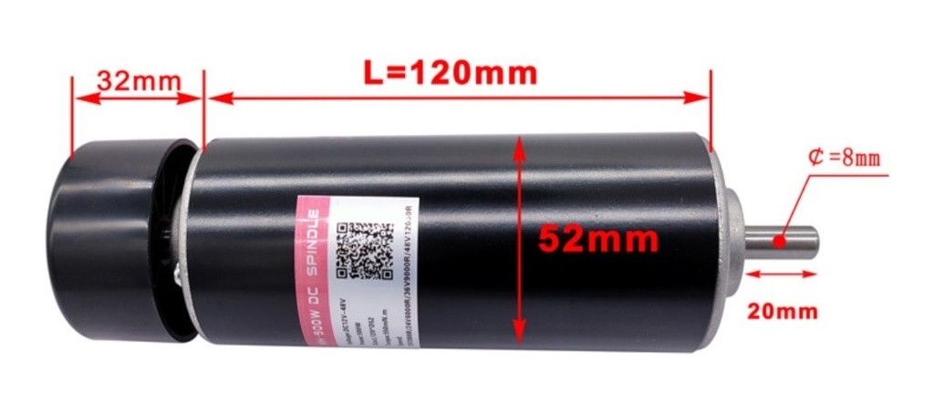 Husillo 500w 52mm Para Cnc