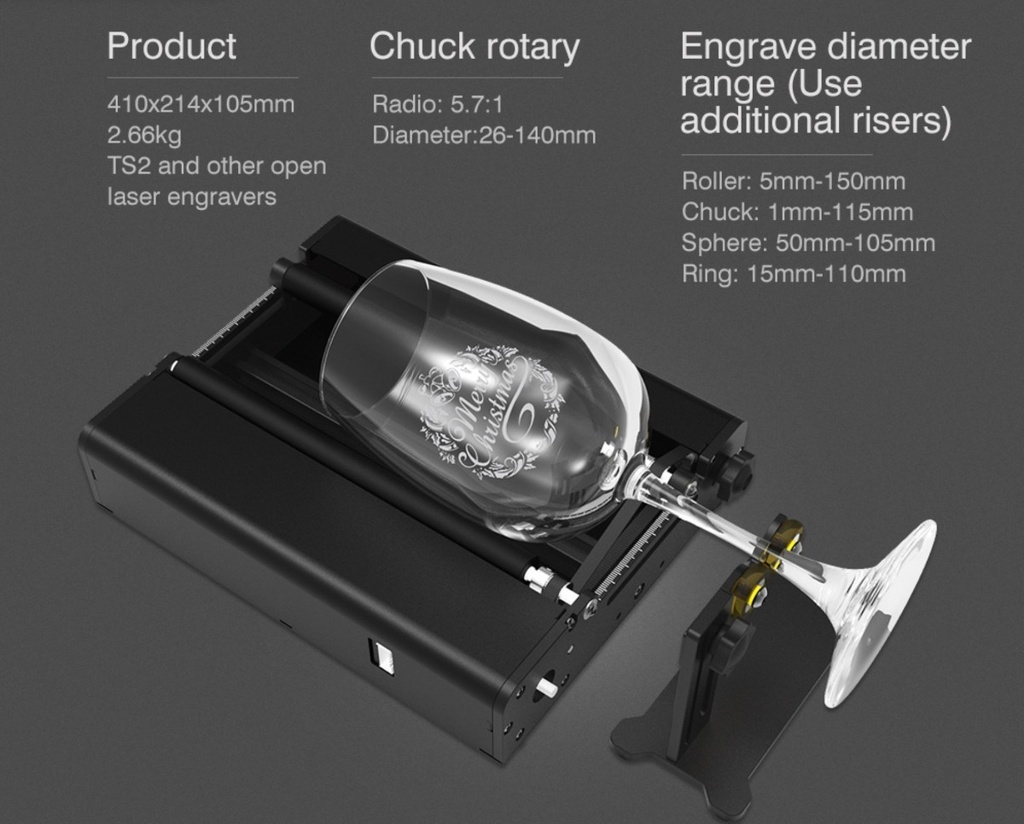 Rotativo Two Trees Para Laser Multifuncion 4 En 1