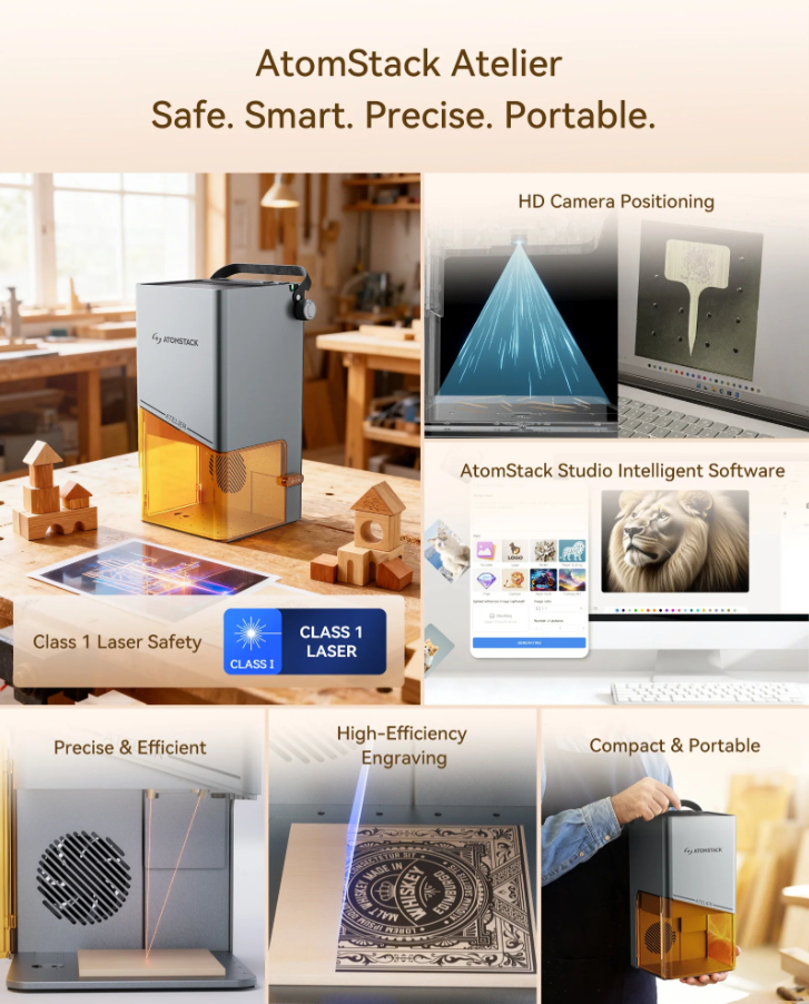 Grabadora Y Cortadora Laser de Diodo AtomStack Atelier