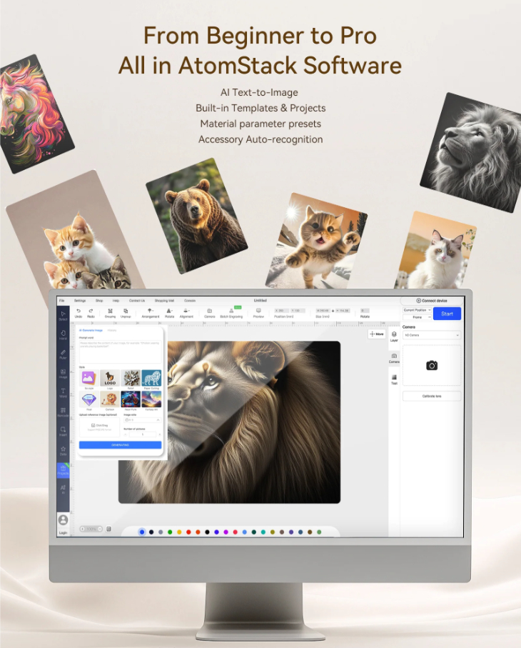 Grabadora Y Cortadora Laser de Diodo AtomStack Atelier
