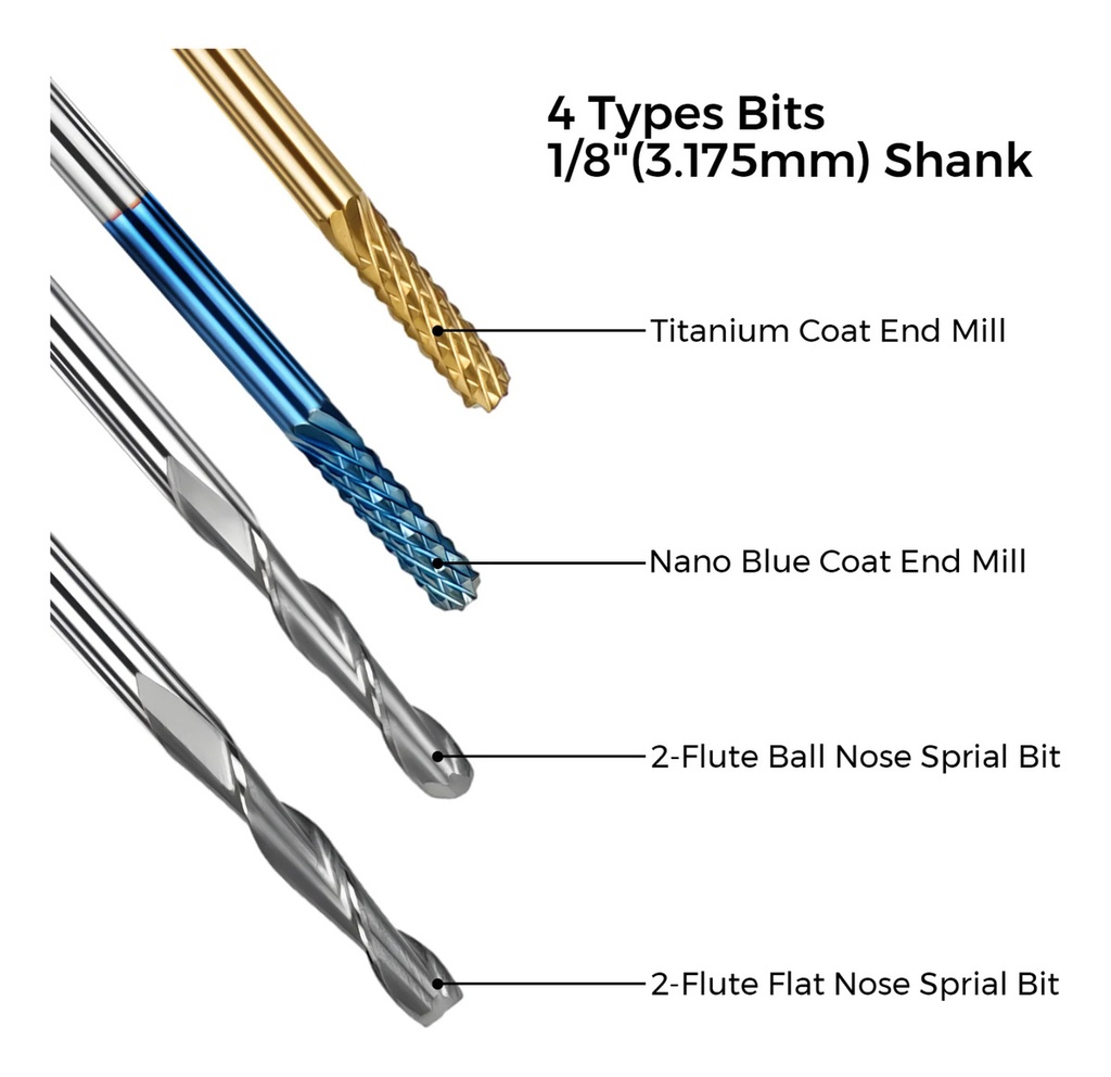 Set 10 Fresas  Para Cnc 3018 Pcb, Metales, Madera, Plastico