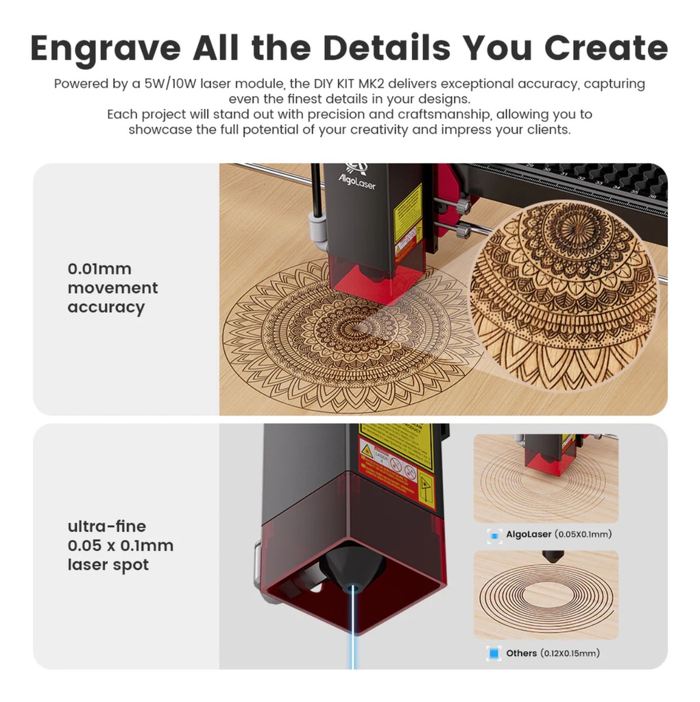 Algo Laser Diy Kit 10w Mk2 Con Pantalla Y Sistema Operativo