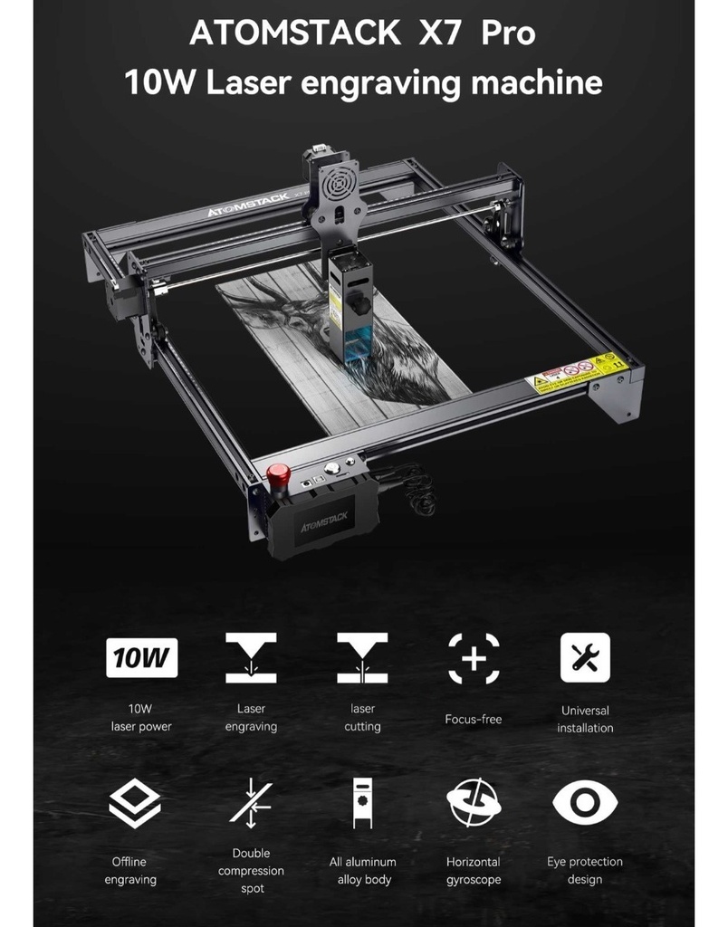 Cnc Laser Corte Y Grabado Novedad Atomstack X7 Pro 50w Touch