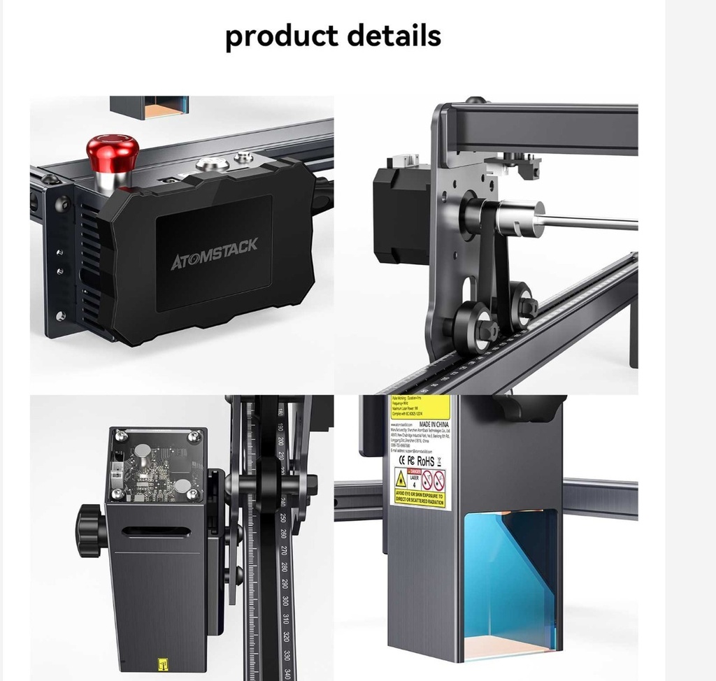 Laser Atomstack X7/a10/s10 Pro 50w + Accesorio Rotativo