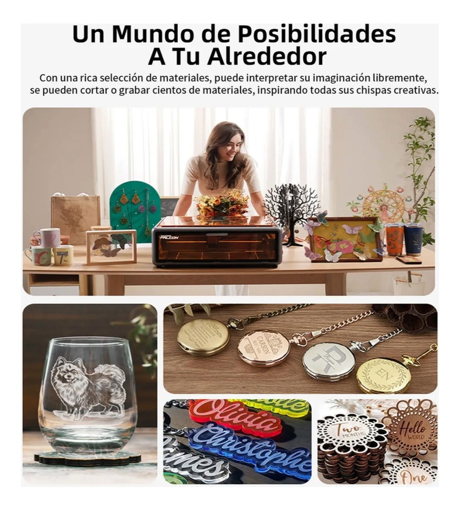 Grabadora  Laser Creality Falcon A1 10w Cobertor-aire-camara