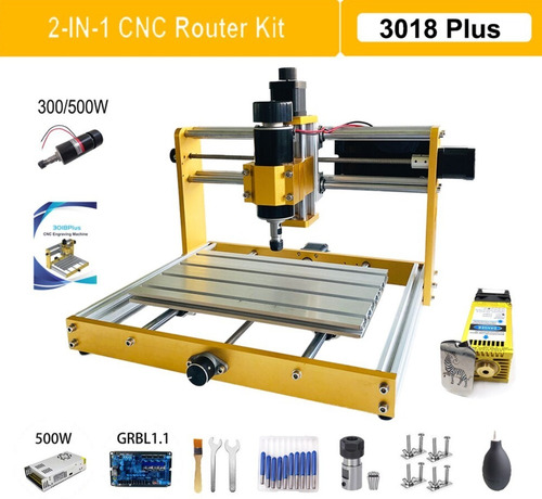 [ROUT-500W-10W-CREATIVEMAKER-3018PLUS] Fresadora Router Cnc 3018plus Husillo 500w, Laser 80w